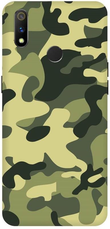 URCHIN Back Cover for Realme 3 Camouflage, Army, Army Print, Abstract, Green, Pattern  (Multicolor, Shock Proof, Pack of: 1)