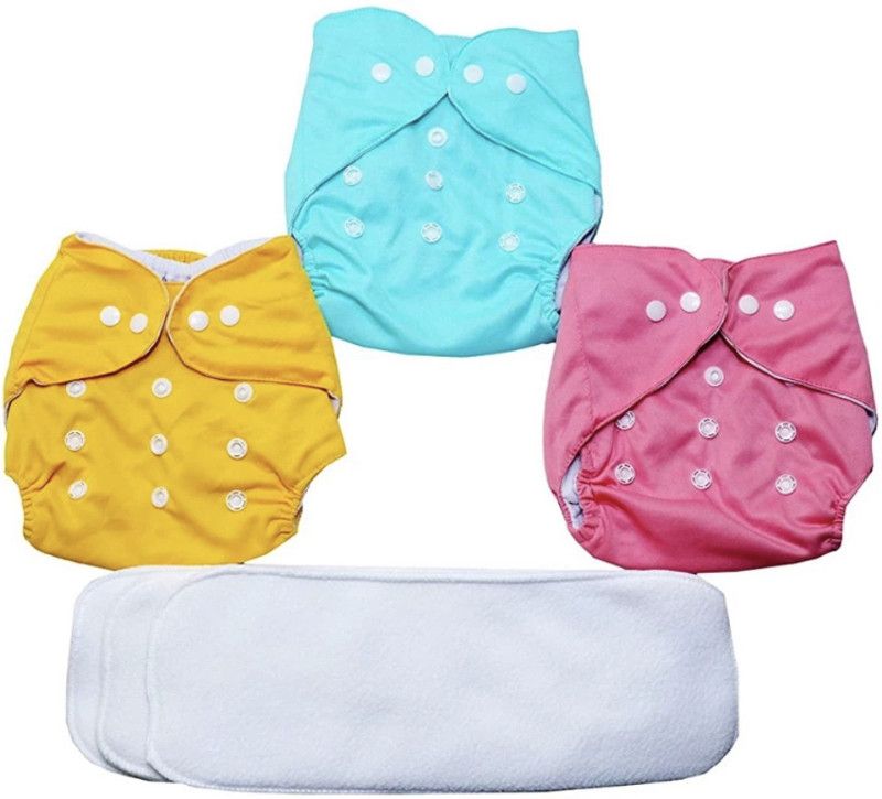Jaydison Adjustable 100% Organic Cloth Button Diaper Reuse Nappy & Insert 0-24m B38 - M - L  (6 Pieces)