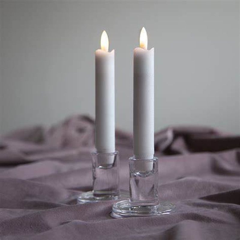 PARVEEN White Stick Candle pack of 10 Candle  (White, Pack of 10)