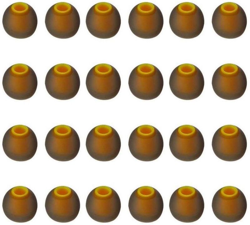 qweezer (Pack of-24 pcs ) Soft Silicone Multi Color Rubber In The Ear Headphone Cushion  (Pack of 24, Grey, Yellow)