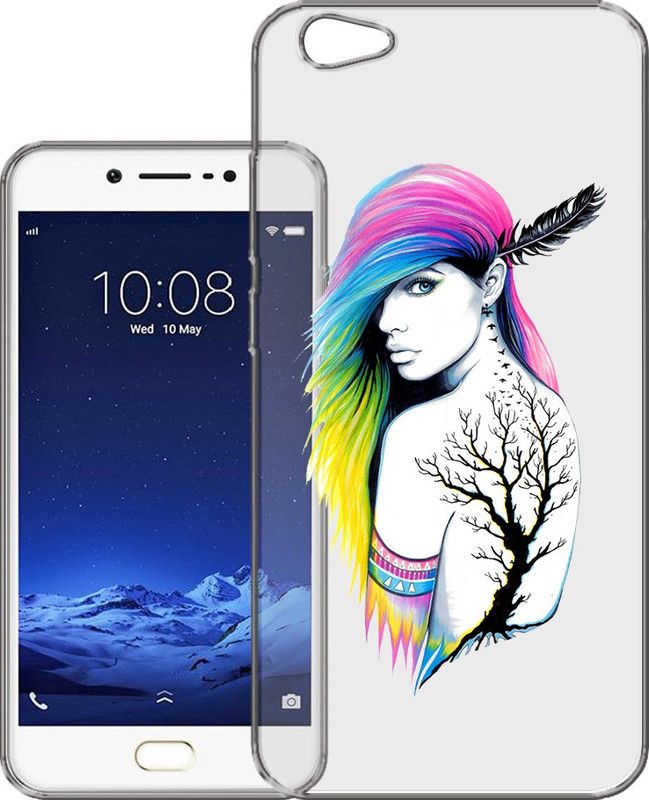 HANIRY Back Cover for Vivo V5s / 1713 back cover / GIRL PAINTING / Designer / PNG_34  (Multicolor, Flexible, Silicon, Pack of: 1)
