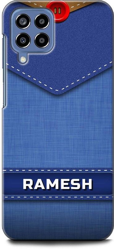 WallCraft Back Cover for SAMSUNG Galaxy M33 5G RAMESH NAME, R LETTER, BLUE, JEANS, ALPHABET, DESIGN  (Multicolor, Dual Protection, Pack of: 1)