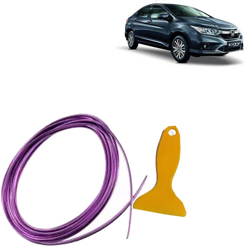 Rhtdm 5M PURPLE Car Door Strip Roll For Grill and Garnish Cover_Honda_298 Car Side Beading  (Purple)