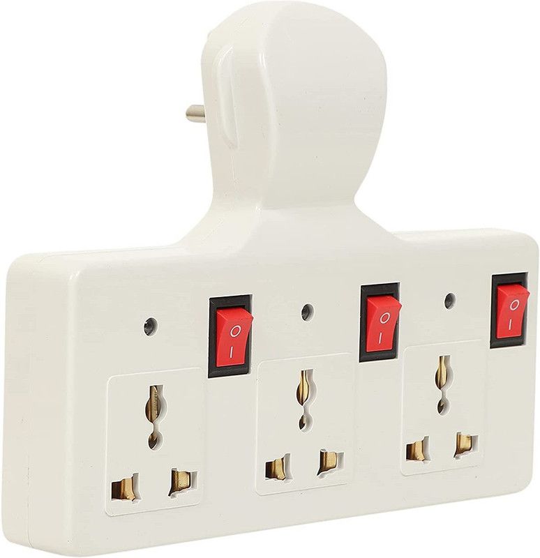 Quickato 3+3 MultiPlug with Individual Switches, LED Indicators 6 A Three Pin Socket