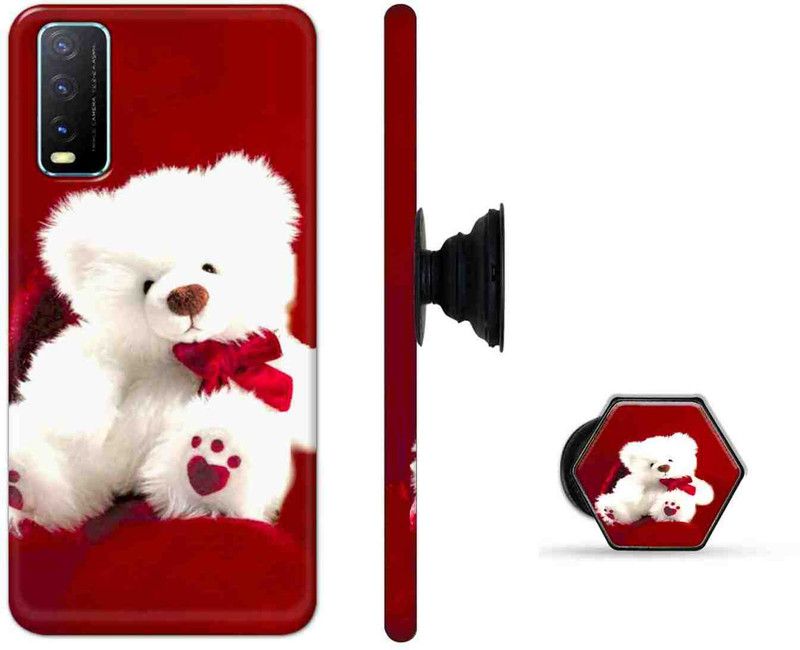 PRINTEDGE Back Cover for Vivo Y20, Vivo Y20A, Vivo Y20i, Vivo Y20G, Vivo Y20T, Vivo Y12s  (Red, White, Cases with Holder, Pack of: 2)