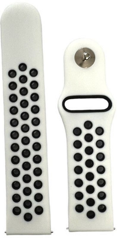 Melfo Dual Design Rubber Strap Compatible with Samsung Gear S2 Classic Smart Watch Strap  (White, Black)