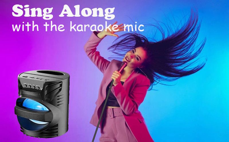 4UONLY New Powerful Bass WS-04 Bluetooth Speaker with in-Built Mic for Singing (BLACK)QWE7 56 W Bluetooth Laptop/Desktop Speaker  (BLACK, 2.1 Channel)