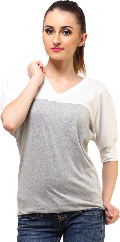 Casual Regular Sleeves Solid Women White, Grey Top