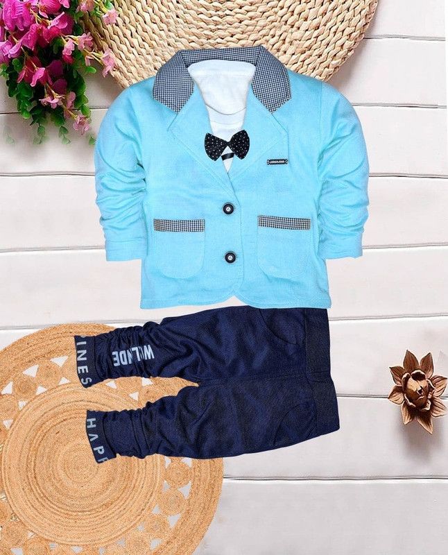 Boys Party(Festive) Waistcoat Pant  (Blue)