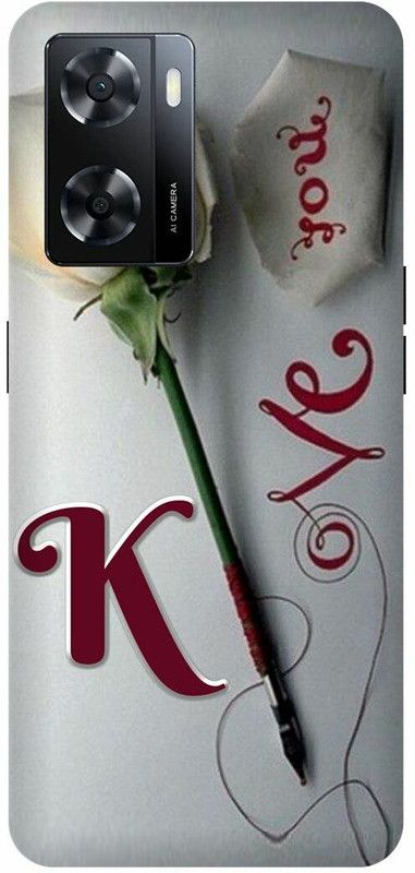Dimora Back Cover for OPPO A57, K LOVES K NAME K NAME K LETTER ALPHABET K LOVE K NAME  (Grey, Hard Case, Pack of: 1)