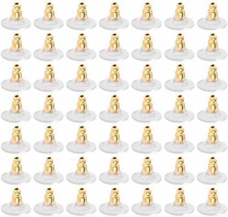 Crafts Haveli pack of 50 pcs Earring Backs Clear Rubber Earring Stoppers Clutch Earring Safety Backs Replacement for Earring Hooks Studs with a Clear Portable .