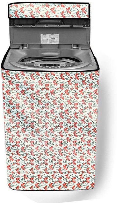 JM Homefurnishings Top Loading Washing Machine Cover  (Width: 56 cm, Orange, Green)