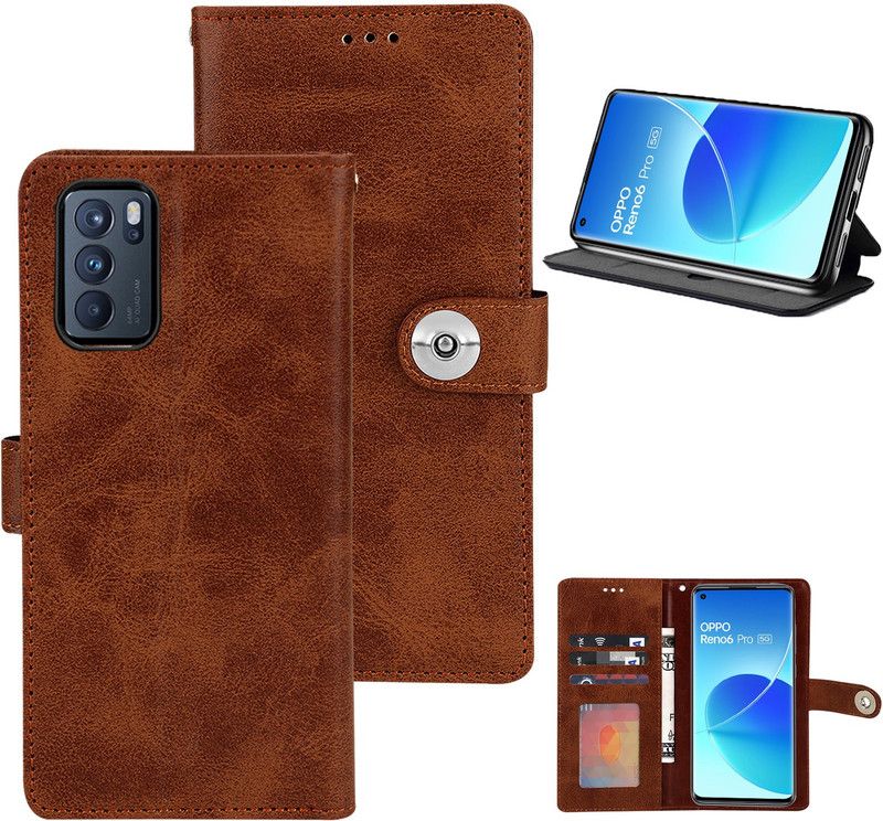 Wowcase Back Cover for Oppo Reno 6 Pro 5G  (Brown, Dual Protection, Pack of: 1)