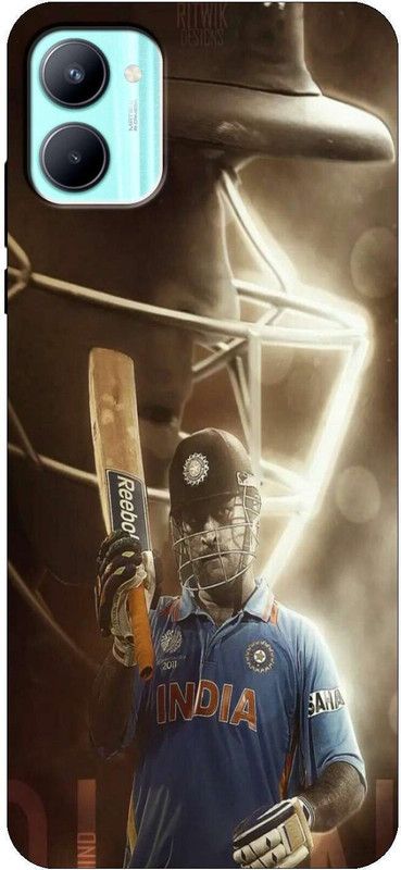 iprinto Back Cover for realme C33, RMX3624 Ms Dhoni Sports Back Cover  (Multicolor, Hard Case, Pack of: 1)