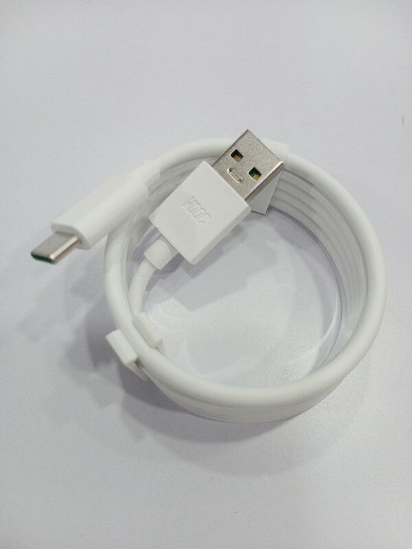 MoveOn USB Type C Cable 6.5 A 1.00082999999999 m Copper Braiding 65W Warp Vooc Dash Dart Supervooc Superdart Car & Mobile Charger Cable  (Compatible with 65w fast charging mobile realme, White, One Cable)