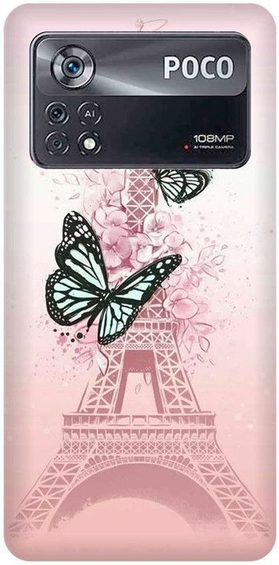 FRONK Back Cover for POCO X4 Pro 5G  (Black, Pink, Hard Case, Pack of: 1)