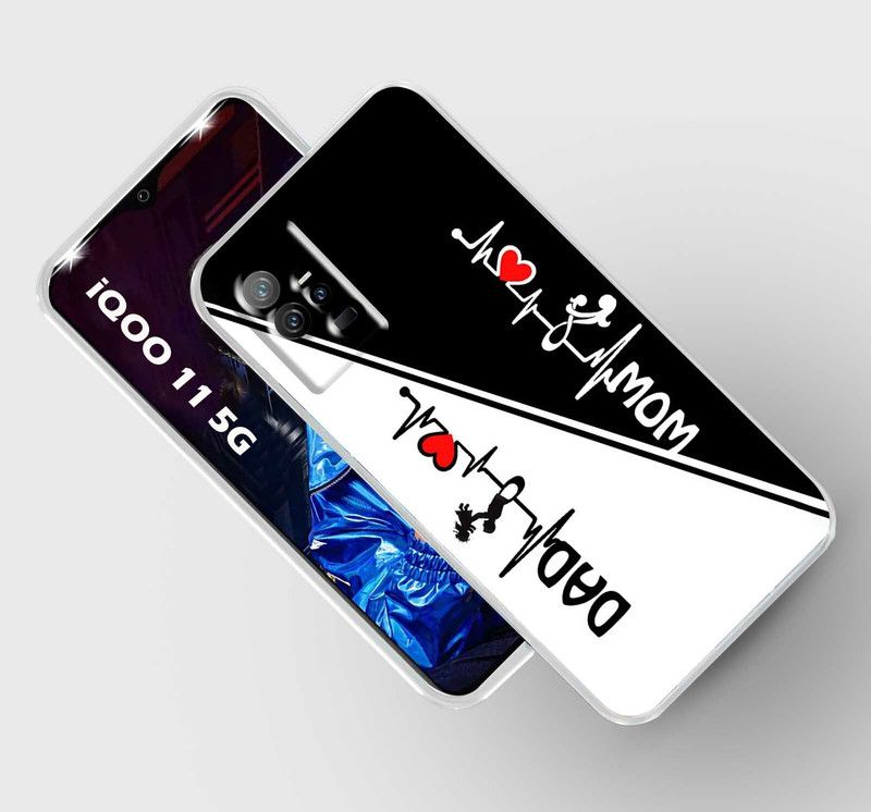 Artage Back Cover for iQOO 11 5G  (Black, White, Silicon, Pack of: 1)