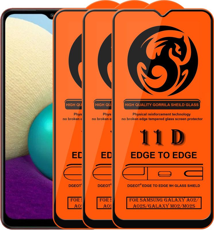 HQ Protection Edge To Edge Screen Guard for Samsung Galaxy A02  (Pack of 3)