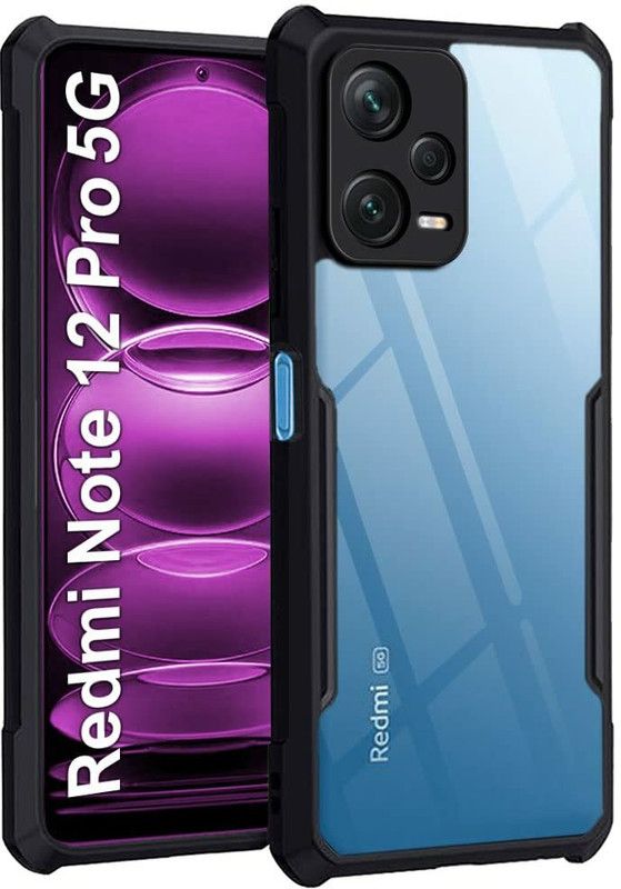 SEVEN7STAR Back Cover for Redmi Note 12 Pro 5G  (Black, Dual Protection, Pack of: 1)