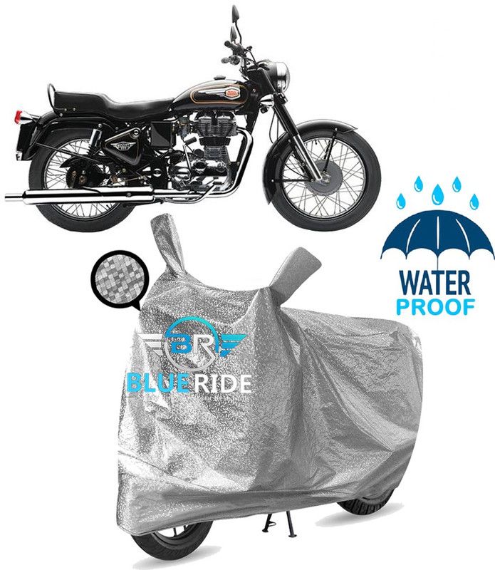 BLUERIDE Two Wheeler Cover for Royal Enfield  (Bullet 350, Silver)