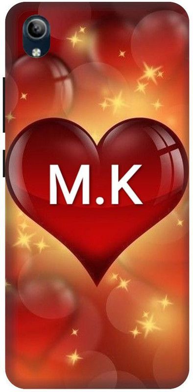 PHONE WALEY.COM Back Cover for VIVO Y91i , VIVO 1820 ,MK, M LOVES K, MK NAME, MK Love Printed back cover  (Red, Hard Case, Pack of: 1)