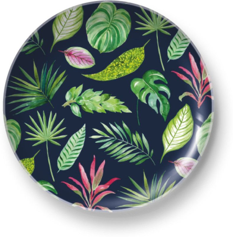 Hansini Art Studio LEAF PATTERNS Wall Plate  (27 cm X 27 cm, Multicolor)