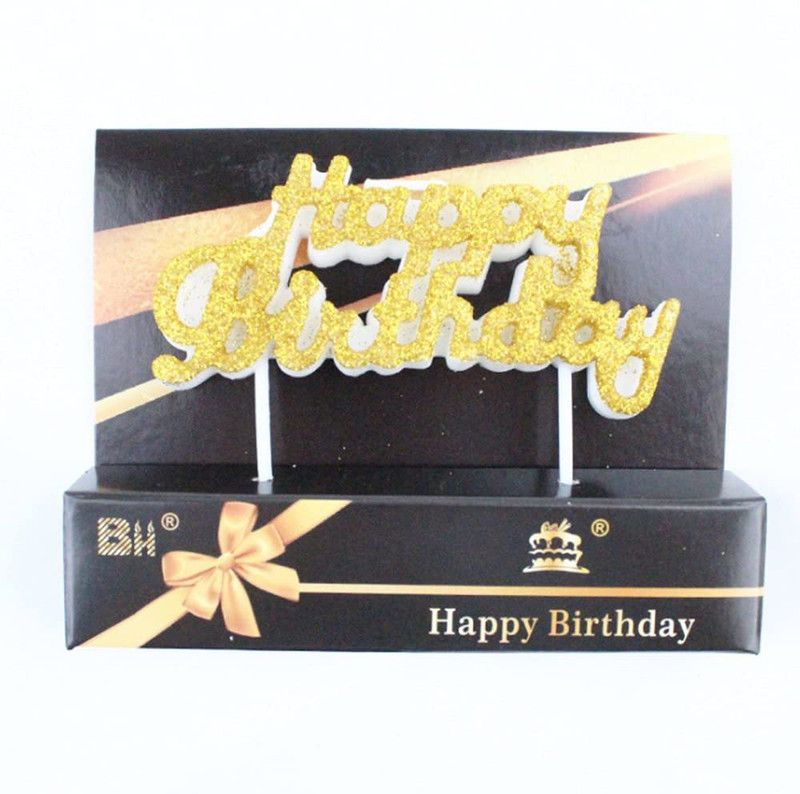 Divine Senses Golden Birthday Candle Candle  (Gold, Pack of 1)