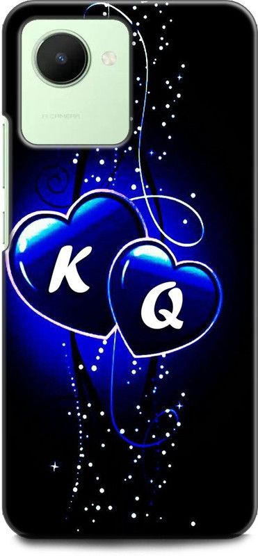 WallCraft Back Cover for Realme Narzo 50i Prime, RMX3506 K Q, K LOVES Q, NAME, ALPHABET, KQ LOVE, HART, BLUE  (Multicolor, Dual Protection, Pack of: 1)