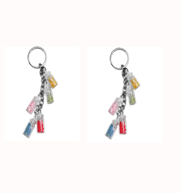 Red Champion Drift Bottle Keychain 5 Glass Bottle For Lover Gifts for Car Bags (Pack of 2) Key Chain