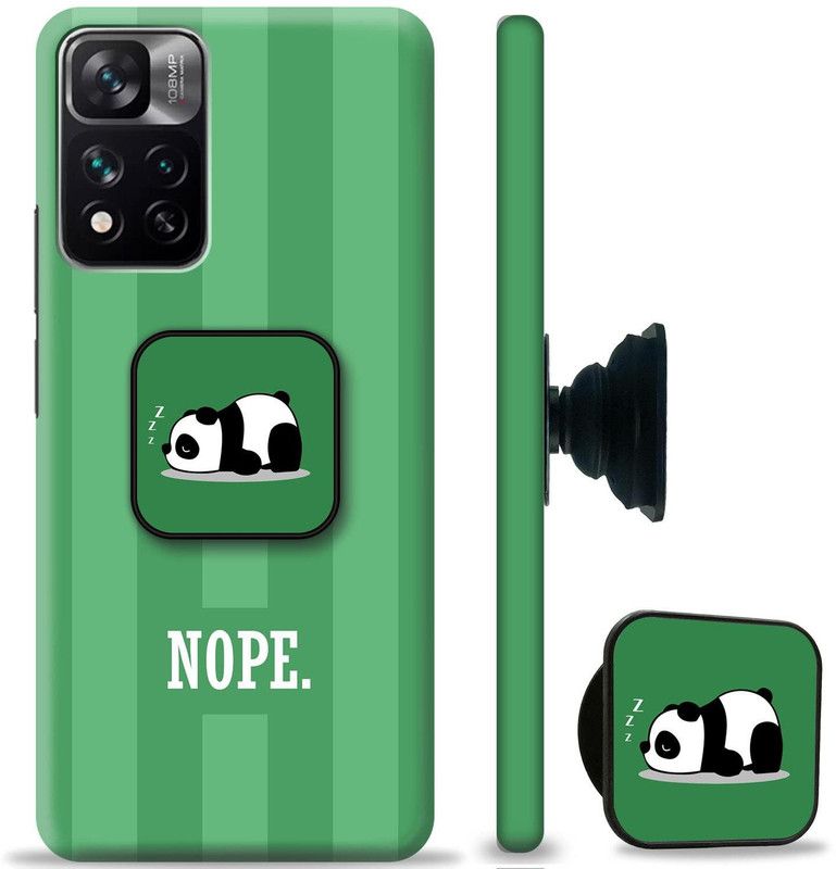 Cover King Back Cover for Mi 11i  (Green, White, Cases with Holder, Pack of: 1)