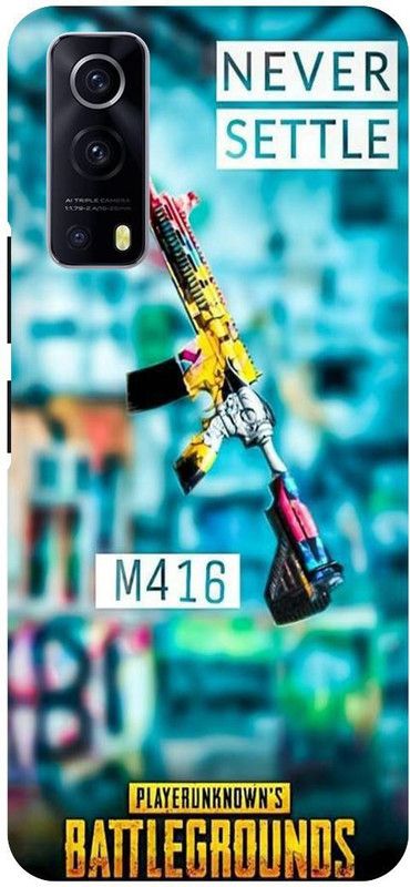 THE NARAYANA COLLECTIONS Back Cover for IQOO Z3- V2073A-PUBG,M416,GLACIER,GUN,NEVER,SETTLE  (Multicolor, Hard Case, Pack of: 1)