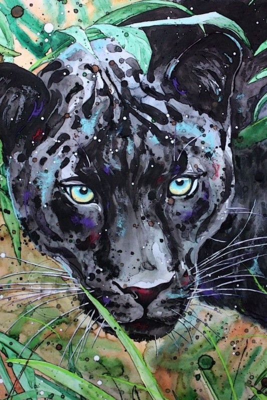 Wild Animal Black Panther Poster | Panther Posters for Room | Unframed | With Self Adhesive Tape Paper Print  (18 inch X 12 inch, Rolled)