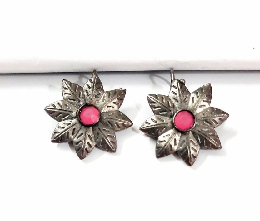 Just In Jewellery Oxidized Silver Style Statement Stud Earring Alloy Stud Earring