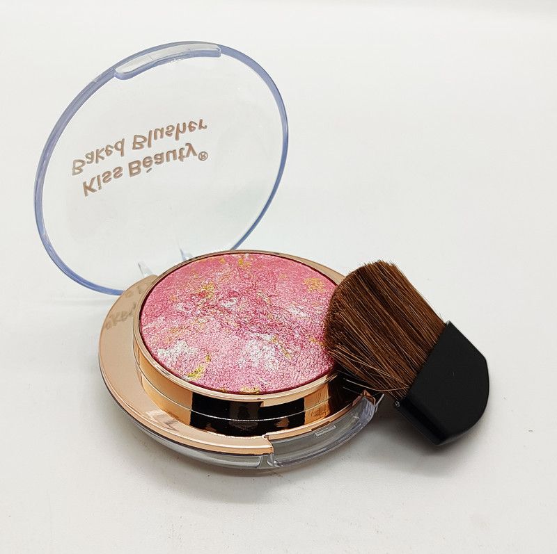Encharm Kiss Beauty Mini Baked Blusher & Highlighter Pigmented Blusher for Natural Blush  (Pink)