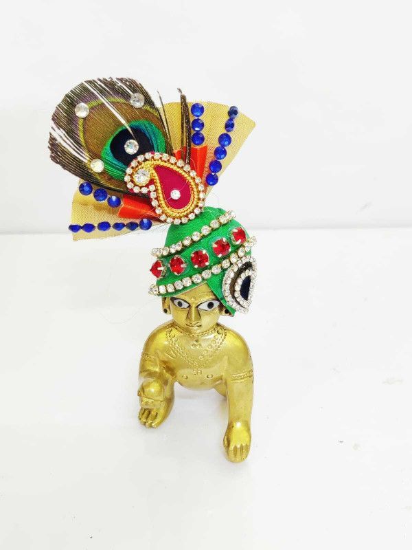radha krishnam poshak / Laddu Gopal Designer Pagdi / Designer Jarkan Mukut (2Pcs) (Size 6no)RK_1355 Deity Ornament  (Diety Ornament)