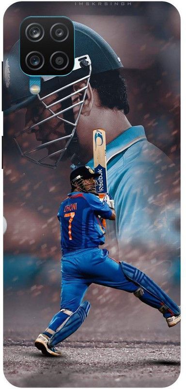 THE NARAYANA COLLECTIONS Back Cover for SAMSUNG GALAXY A12-DHONI,JERRSY,7,INDIAN,MSD,IPL  (Multicolor, Hard Case, Pack of: 1)