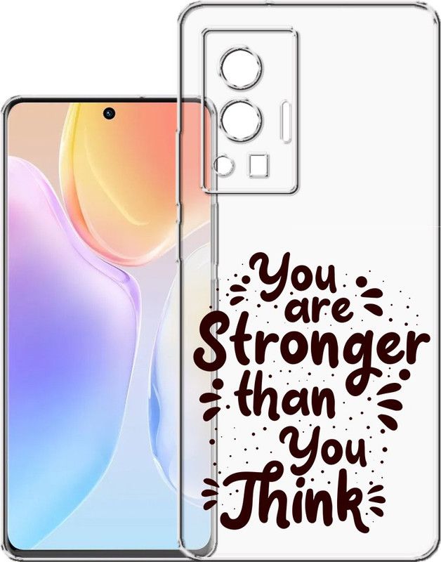 HANIRY Back Cover for Vivo X70 Pro / V2105 back cover / YOU STRONGER THEN YOU THINK TEXT / Designer / PNG_83  (Multicolor, Flexible, Silicon, Pack of: 1)