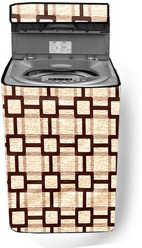 JM Homefurnishings Top Loading Washing Machine Cover  (Width: 54 cm, Yellow, Black)