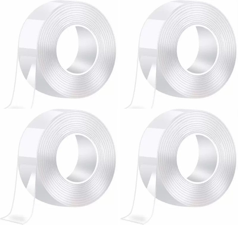 Imperic global Double Sided Transparent Tape Handheld Cello Tapes (Manual)  (Set of 4, Transparent)