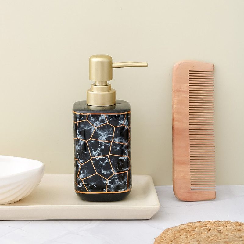 The Procure Store Marbel Stone Pattern Liquid Soap Dispenser Ceramic Bathroom Set  (Pack of 1)