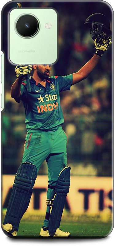 WallCraft Back Cover for Realme C30s, RMX3690 ROHIT SHARMA, INDIA, CRICKET, CRICKET BATSMAN  (Multicolor, Dual Protection, Pack of: 1)