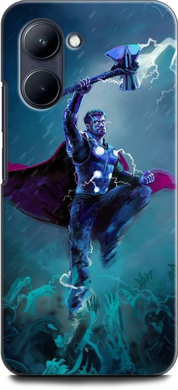 WallCraft Back Cover for Realme C33, RMX3624 THOR, THOR HAMMER, AVENGER, MARVEL, SUPERHERO  (Multicolor, Dual Protection, Pack of: 1)