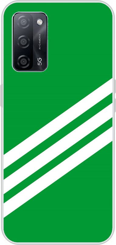 Dreamcase Back Cover for OPPO A53s 5G  (Green, White, Silicon, Pack of: 1)
