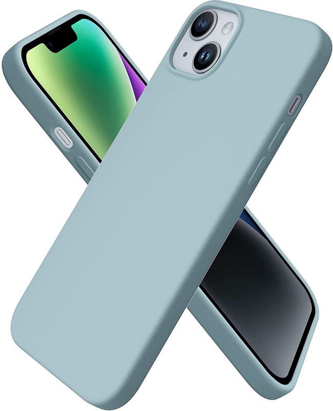 Vshop Back Cover for iPhone 14 Case (6.1")Premium Silicone,Full Body Protection -Shockproof Phone Cover  (Green, Camera Bump Protector, Silicon, Pack of: 1)