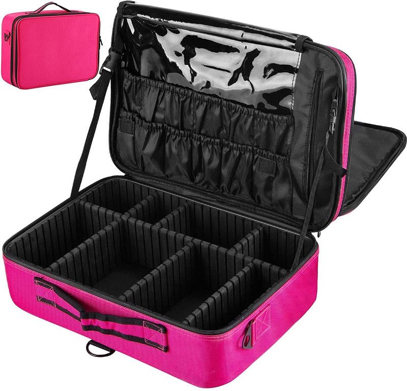 StayWay BAG COSMATIC STORAGE BIG 18 Vanity Box Jewellery, Makeup Vanity Box Vanity Box  (Pink)