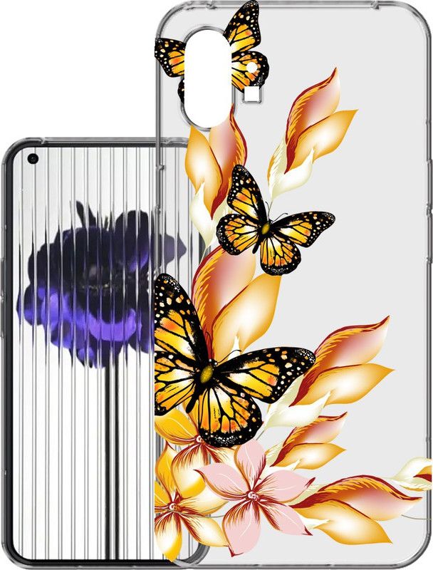 HANIRY Back Cover for Nothing Phone 1, A063 back cover, BUTTERFLY, Designer, PNG_91  (Multicolor, Flexible, Silicon, Pack of: 1)