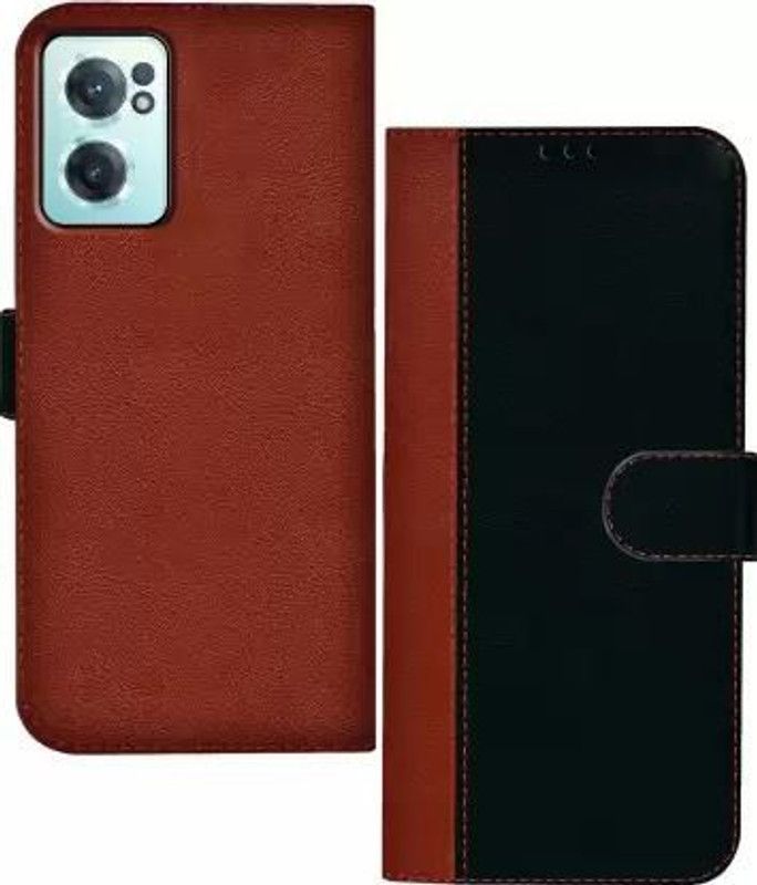 SILIBEE Flip Cover for OnePlus Nord CE 2 5G  (Black, Brown, Multicolor, Dual Protection, Pack of: 1)