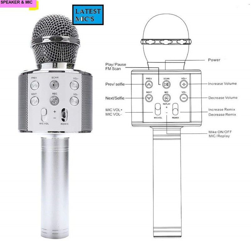 jorugo S1335 PLUS WS858_Wireless Karaoke Mic Handheld(pack of 1) Microphone
