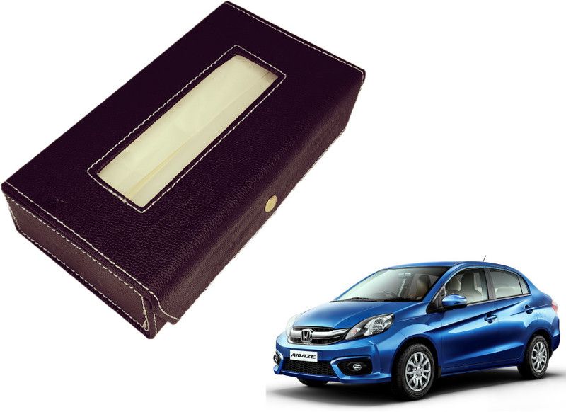 MOCKHE Basic-Black Tissue Box Leatherette-29 Vehicle Tissue Dispenser  (Black)