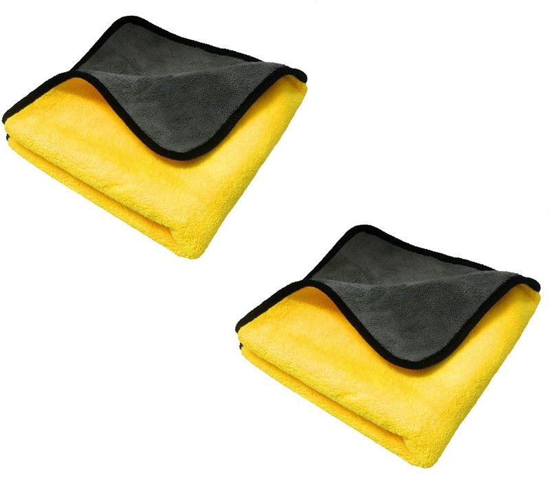 De AUTOCARE (40x30cm Size) Multi-Purpose Ultra-Thick & Soft Dual Sided Wet And Dry Microfiber Towel Household Cleaning Cloth Wet and Dry Cotton Cleaning Cloth  (2 Units)